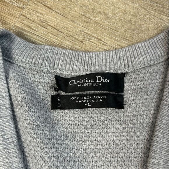 CHRISTIAN DIOR | Grey Men’s Sweater Vest Size Large - Picture 4 of 8
